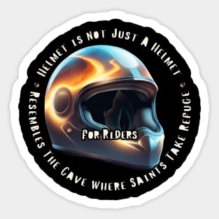 Helmet is not Just A Helmet For Riders Resembles The Cave Where Saints Take Refuge 10 Sticker